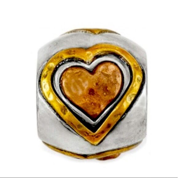 Brighton Art & Soul All Hearts Bead Silver & Gold NWT - Picture 1 of 4